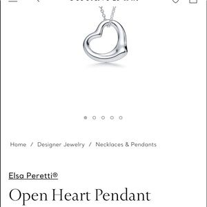 Tiffany open heart pendant 💯 authentic